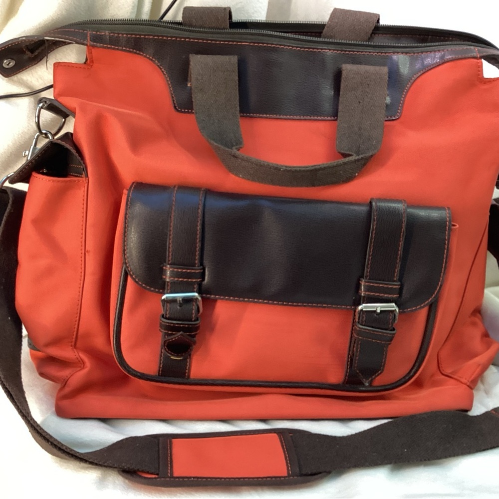 Tommy Hilfiger Red and Brown Travel Bag